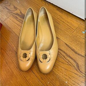 Salvatore Ferragamo tan ballet flats